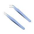 thumbnail image 3 of Hariumiu 2Pcs DIY Tweezer Multi-purpose Clamp Tightly Lightweight Metal Nail Art Sticker Straight Curved Tweezer for Picking, 3 of 12