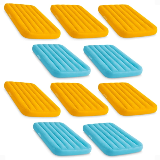 Intex Cozy Kidz Lit Pneumatique Gonflable aux Couleurs Vives et Amusantes avec Sac de Transport (Lot de 10)