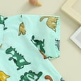 thumbnail image 6 of Suealasg Toddler Baby Boys Clothes Short Sleeve Crew Neck Dinosaur Print Turn-Down Collar Short Jumpsuit 3M 6M 9M 12M 18M 24M 3T Kids Boys Summer Romper Bodysuits, 6 of 8