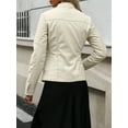 thumbnail image 2 of Giolshon Faux Leather Jackets for Women Moto Bike Solid Spring Coat with Zipper Pockets, 2 of 4