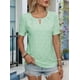 thumbnail image 4 of Blusas Casuales de Verano para Mujer, con Bordados Huecos, de Corta, Color Verde, Talla L, 4 of 9