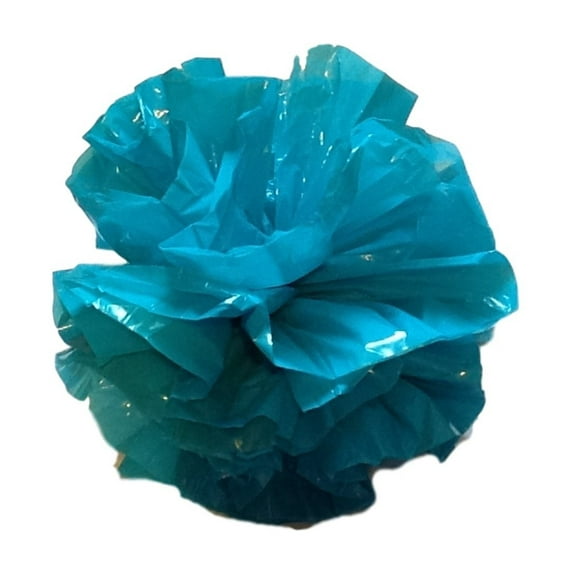 12 Plastic Flower Poms with Suction Cups Car/Limo Decoration Deco-Puffs - turquoise