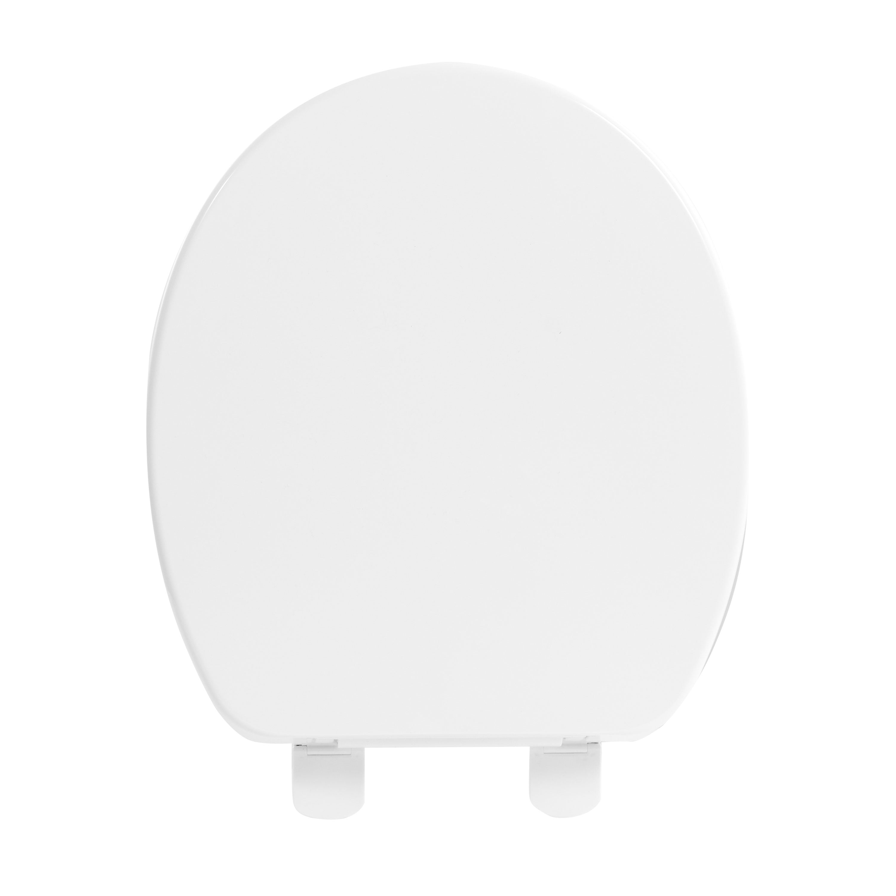 FBJ Round Plastic Toilet Seat Cover Soft Close No Slam, Easy to Install