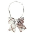 thumbnail image 1 of INSPIRAR CHIC Corbatas de Moño de Cuadros para Mujeres, Corbatas de Moño Preatadas con Banda Elástica para Ocasiones Informales, Rojo Beige, Talla Única, 1 of 6