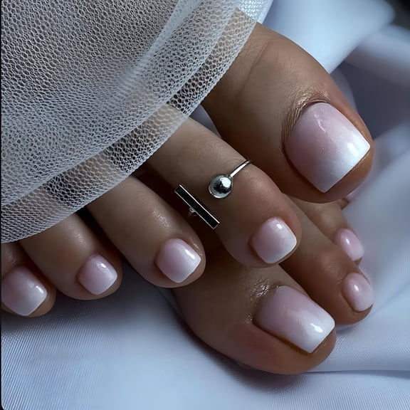 RAGUPEL 24Pcs Short Almond Press on Nails, Matte French Bow Gothic Halloween Nail Extensions