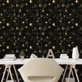 thumbnail image 2 of Ambesonne Bohemian Peel & Stick Wallpaper for Home, Moth Stars Moon Hands Art, 13"x36", Sand Brown Charcoal Grey, 2 of 5