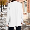 thumbnail image 4 of WTOBBY Women's Lightweight Button Detail Hoodie, Long Sleeve Casual Pullover, Preppy Style with Kangaroo Pocket for Essentials and Classic Streetwear Look,White M, 4 of 6