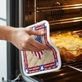 thumbnail image 3 of 4th of July American Flag Love Heart Pot Holders for Kitchen Heatproof Potholder, 2 Pack Stripes Independence Day Hot Pads Multipurpose Oven Pads Cloth Potholders Trivet for Cooking and Baking, 3 of 8