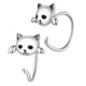 thumbnail image 3 of EeaseMX 1 par de pendientes de plata con forma de gato, elegantes pendientes de botón para mujer., 3 of 7