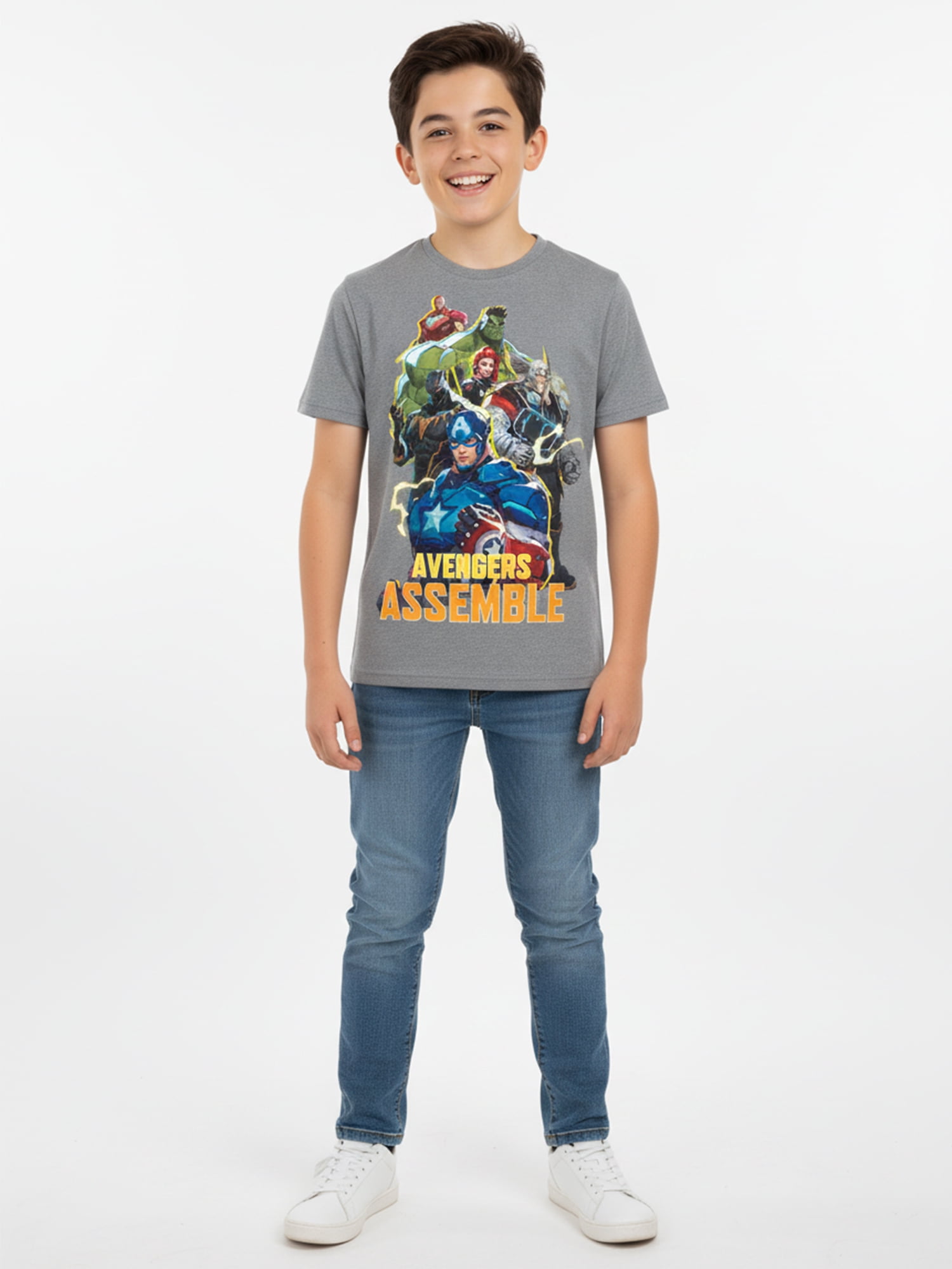 Marvel Rivals, Boys' Graphic T-Shirt, Avengers Assemble, Sizes 4-18