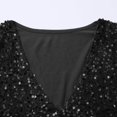 thumbnail image 6 of RPVATI Deep V Neck Sequin Tops for Women Sexy Sparkly Shirts Long Sleeve Tops Glitter Dressy Formal Blouses Cocktail Top Black 3XL, 6 of 7