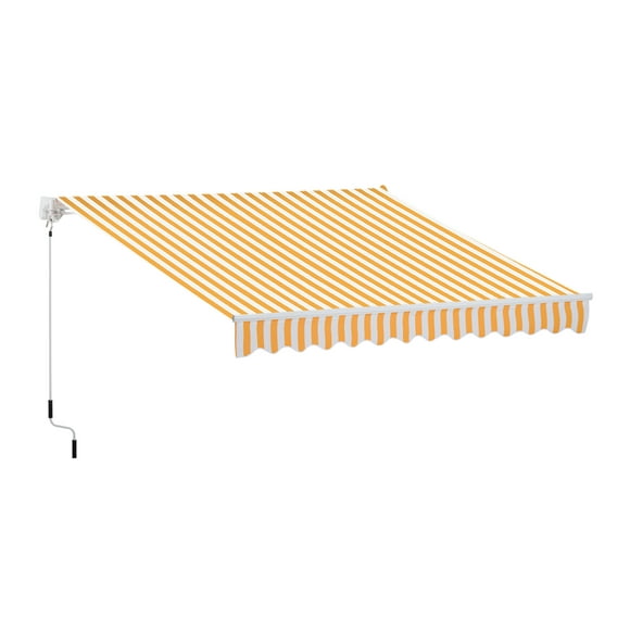 Outsunny 10' x 8' Manual Retractable Awning Shelter w/ Crank, Orange