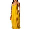 thumbnail image 3 of OVAFBAU Summer Dresses for Women Boho Print Sleeveless V Neck Backless Ankle Length Beach Vacation Dress Summer Outfits, 3 of 7