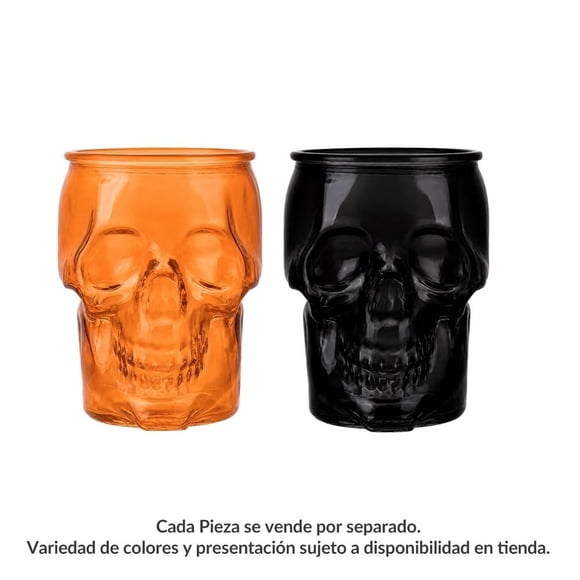 Vaso Vidrio Calavera Prichos Halloween Varios Modelos 1 Pieza