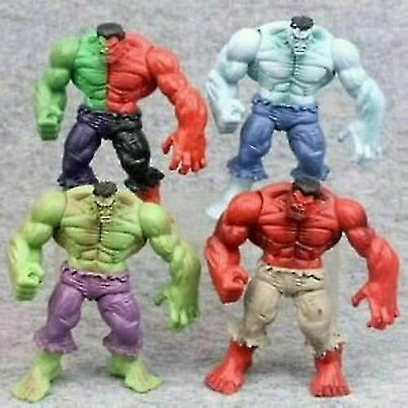 4 Pcs The Incredible Avenger Hulk Green Red Action Figure Toys-QIUPING