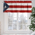 thumbnail image 5 of Puerto Rico Valances for Windows, 42 x 12in, Flag Patriot Vintage Wooden Board Text Rod Pocket Kitchen Valance Curtain Light Filtering Window Treatments for Living Room Bedroom, 1 Panel, 5 of 7