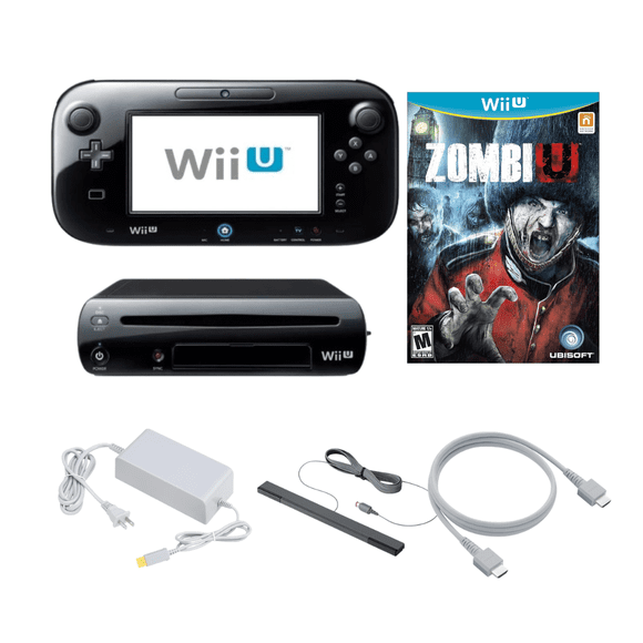 Nintendo Wii U Console 32GB Black with GamePad & + Zombiu Game (Refurbished)