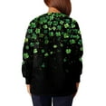 thumbnail image 5 of yuCgh Women's St. Patrick's Day Printed Long Sleeve Stand Collar Work Top, Single Breasted Nursing Jacket, Casual Uniform,Black L, 5 of 5