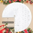 thumbnail image 3 of Ninonly Christmas Tree Skirt, 48 Inch White Faux Fur Plush Christmas Tree Mat, Soft Xmas Tree Base Cover with Sequin Silver Snowflakes for Indoor Holiday Home Party Xmas Decoration, 3 of 6
