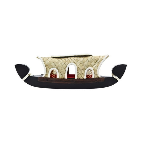 Kettuvallam Houseboat Miniature, 10 cm - Kerala’s Rich Tradition, Beige Finish