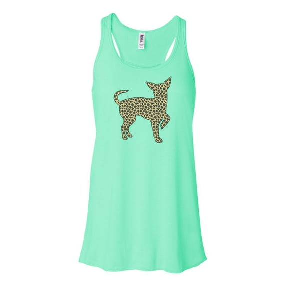 Chihuahua Tank Top, Leopard Chihuahua, Racerback, Gift For Her, Leopard Tank, Chihuahua Gift, Chihuahua Owner, Gym Top, Ladies Gym Tank, Mint , MEDIUM