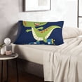 thumbnail image 6 of Sikiie Dino Playing Roller Skate Print Plush Pillow Cover, Wrinkle-proof and Stain-resistant Pillow Protector without Pillow Core, Home Decoration-14"x20", 6 of 6