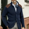thumbnail image 2 of uikmnh Men's and Winter Sweater Cardigan Slim Lapel Long Sleeve Knitted Coat, 2 of 6