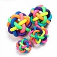 thumbnail image 3 of Dog Rope Chew Toys Tough Strong Knot Ball Pet Puppy Rubber Teething Squeaky - Medium, 3 of 4