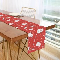Yayeee Table Runner 90 inches Long Home Kitchen Dinning Party Decoration, Red Snowman