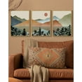 thumbnail image 2 of SHENIFY Set Lake Sunrise Pine Tree Forest Landscape Mountain Wall Art Nature Scenry Wilderness Farmhouse Rustic Modern Art Decorative for Living Room Bedroom 11x14in3pcs Natural Framed, 2 of 5