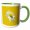 Green/White, variant on 3drose, Close up Shasta Daisy Cut Out on a Yellow Background, 11oz Mug