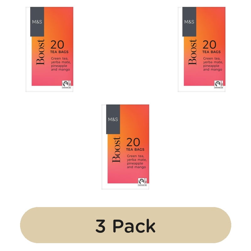 M&S Green Tea Boost Teabags 20's, British Import (Pack of 3)