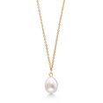 thumbnail image 2 of Gem Stone King 18K Yellow Gold Plated Silver Cultured Freshwater Pearl Pendant Necklace for Women with 18 inch Chain - Elegant Jewelry Gift, 2 of 5