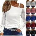 thumbnail image 2 of Utoimkio Women's Cold Shoulder Tops Long Sleeve Casual Shirts Tunic Blouse Tshirt S-2XL, 2 of 6