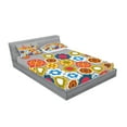 thumbnail image 2 of Ambesonne Floral Fitted Sheet & Pillow Sham Set, Modern Colorful Summer, Full, Multicolor, 2 of 2