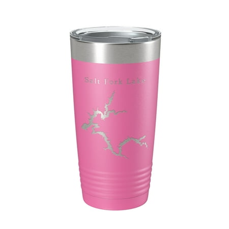 

Salt Fork Lake Map Tumbler Travel Mug Insulated Laser Engraved Coffee Cup Ohio 20 oz Pink