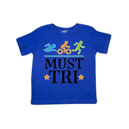

Inktastic Triathlon Sports Gift Must Tri Gift Toddler Boy or Toddler Girl T-Shirt