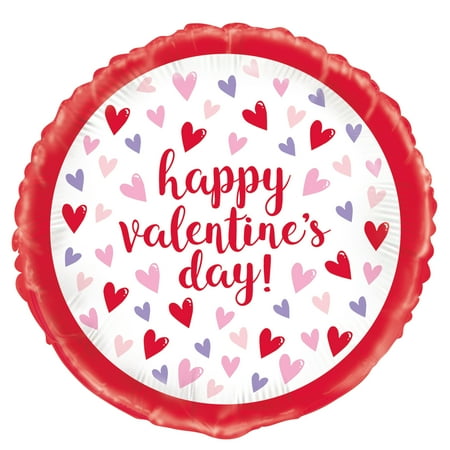 Foil Sparkling Hearts Valentine's Day Balloon, 18in