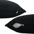 thumbnail image 4 of Solid color pillow cover, linen fabric, textured fabric cushion, natural dyed linen, Black pillow cover with invisible zip, 12"X20", 4 of 6