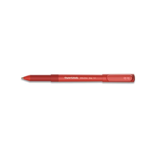 Write Bros. Grip Ballpoint Pen Medium, 1 mm, Red Ink/Barrel, Dozen