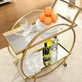 thumbnail image 3 of ZXNYH Gold Odessa Bar Cart, 27.5 x 14 x 33 (70123), 3 of 8
