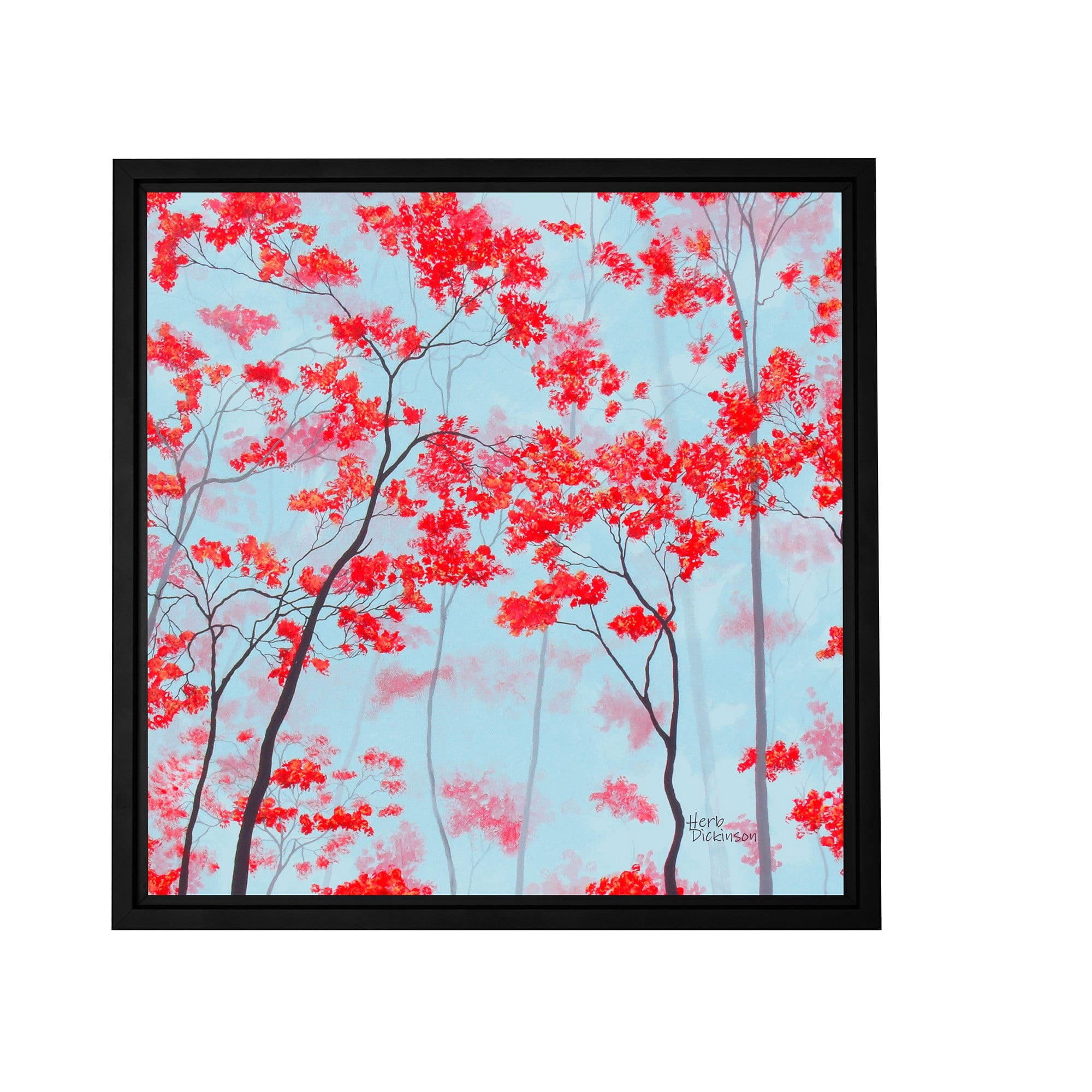 ArtWall Herb Dickinson "Red Forest" Floater Framed Gallery-Wrapped Canvas
