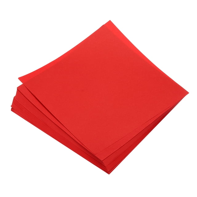 Papel de Origami Uxcell de doble cara para proyectos de arte y manualidades para principiantes, 50 hojas, rojo brillante, 8x8 pulgadas