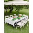 thumbnail image 3 of Outdoor Tablecloth with Umbrella Hole and Zipper, St. Patrick's Day Rectangle Table Cloth 60x84 Inch Waterproof Tablecloth, Spring Three Leaf Grass Truck Black Plaid Picnic Table Cover for Patio, 3 of 7