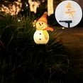 thumbnail image 4 of Uutvery Solar Christmas Snowman Ground Light, Resin Garden Patio Decor with Auto Dusk to Dawn, Waterproof, for Outdoor Ambiance, 4 of 6