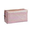 thumbnail image 1 of Hukapapa Bolso cuadrado para mujer con patrón tejido a cuadros sinfónico nacarado, bolsa de almacenamiento de cosméticos, color rosa, 1 of 6