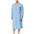 thumbnail image 1 of XDZJLR Men Shirts Muslim Arabia Long Sleeve Pocket Loose Robe Solid Pocket Tops, 1 of 7