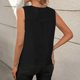 thumbnail image 2 of TaTaai Womens solid crew neck t-shirt, linen cotton blend, short sleeve, button cuff, cutout design, casual comfortable, lightweight, perfect for weekend trips & casual gatherings Gift, 2 of 8