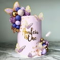 thumbnail image 3 of Purple Butterfly Cake Decoration Kit - Gold Accent Party Wedding Multi-size Combination, 3 of 6