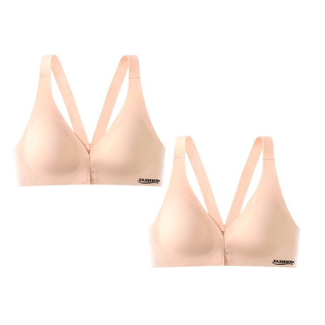 Womens Front Closure Bra Racerback Plus Size Unlined Underwire Full Coverage Bras